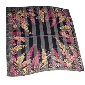 Liz Claiborne Floral Semi Sheer Stripes Scarf